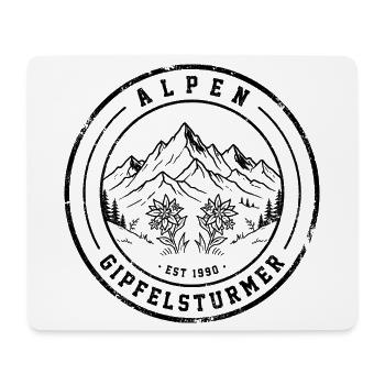 ✿ Alpen Vintage – Bergblumen und Berglandschaft 1 - Mousepad (Querformat) - Weiß - Vorne