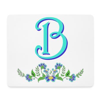 flower blue b - Mouse Pad (horizontal) - white - Front