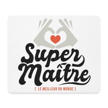 Super maitre l unique cadeau maître instituteur - Tapis de souris (format paysage) - blanc - Devant