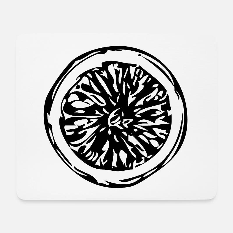Zitrone – Zitronenscheibe - Mousepad (Querformat) - Weiß
