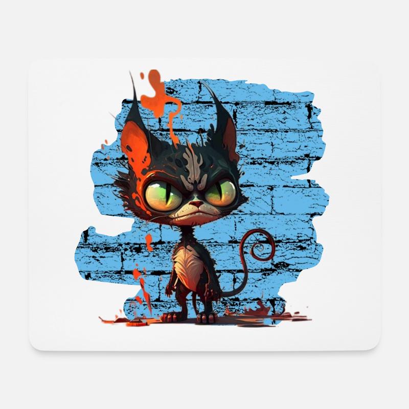 Lustige Katze - Mousepad (Querformat) - Weiß