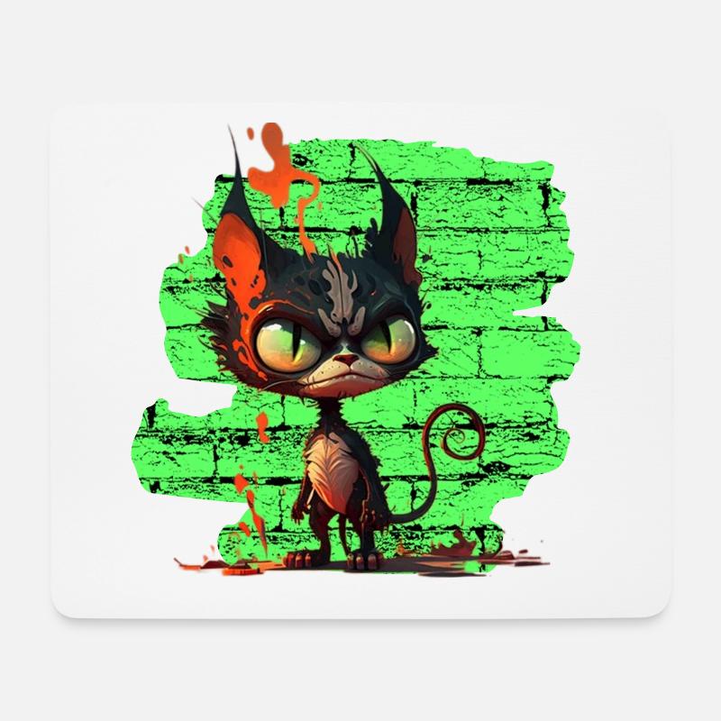 Lustige Katze - Mousepad (Querformat) - Weiß
