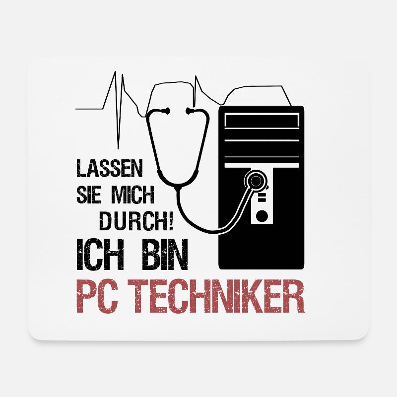 PC Techniker Stetoskop IT Systemtechniker Geschenk - Mousepad (Querformat) - Weiß