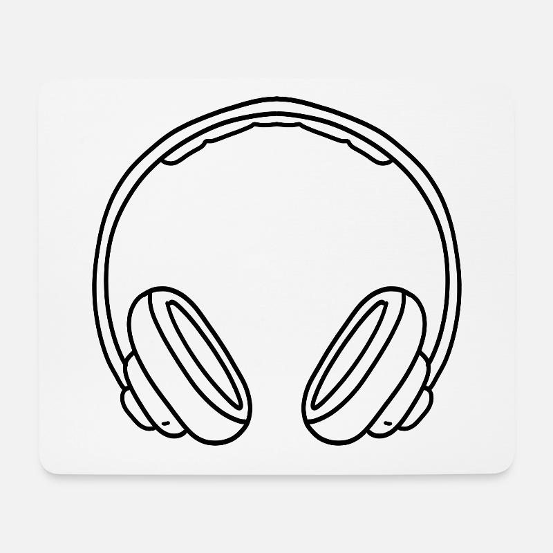 Kopfhörer - Mousepad (Querformat) - Weiß