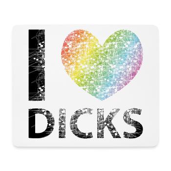 I LOVE DICKS gay lgbt vintage - Mousepad (Querformat) - Weiß - Vorne