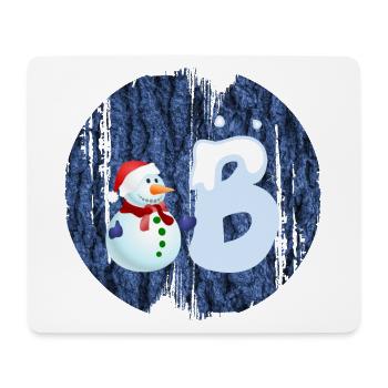 bonhomme de neige b - Tapis de souris (format paysage) - blanc - Devant