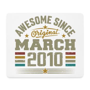 März 2010 Geburtstag Vintage Geschenkidee 2010 - Mousepad (Querformat) - Weiß - Vorne
