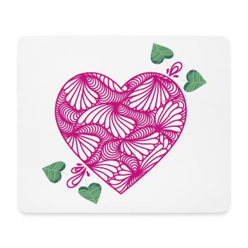cœur romantique - Tapis de souris (format paysage) - blanc - Devant