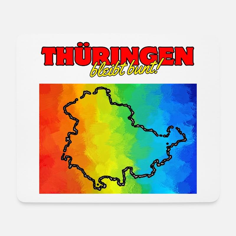 THÜRINGEN BLEIBT BUNT! NO NZS, OFFENES LAND - Mousepad (Querformat) - Weiß