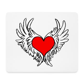 Winged Heart Angel heart - Mouse Pad (horizontal) - white - Front