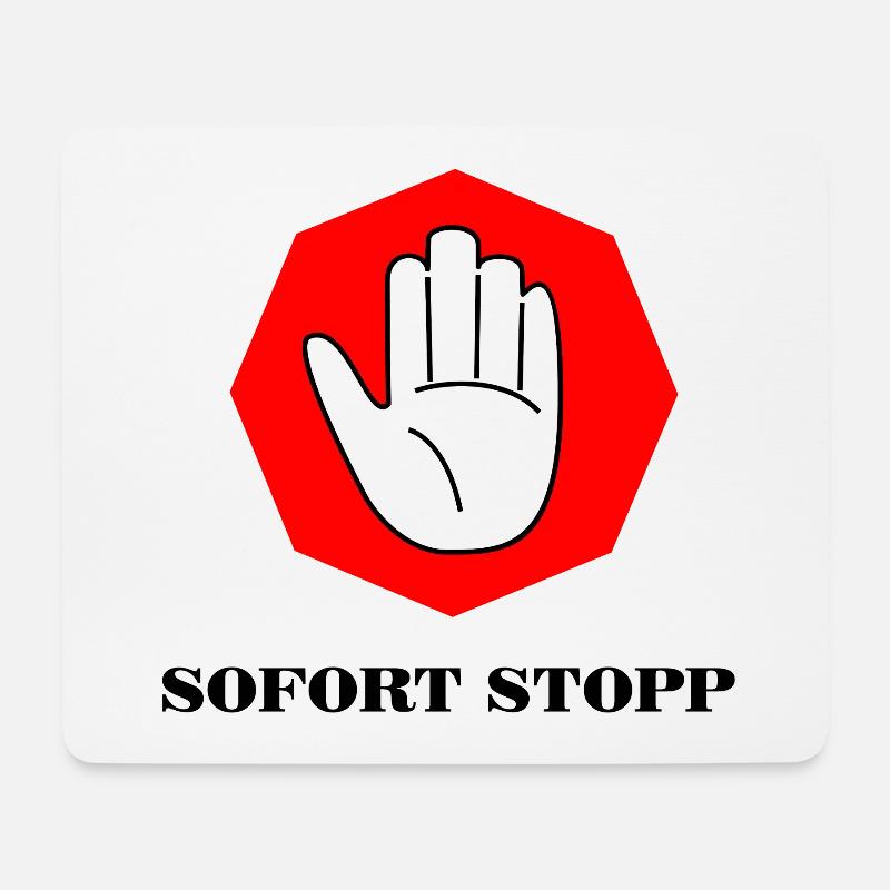 Sofort stopp - Mousepad (Querformat) - Weiß