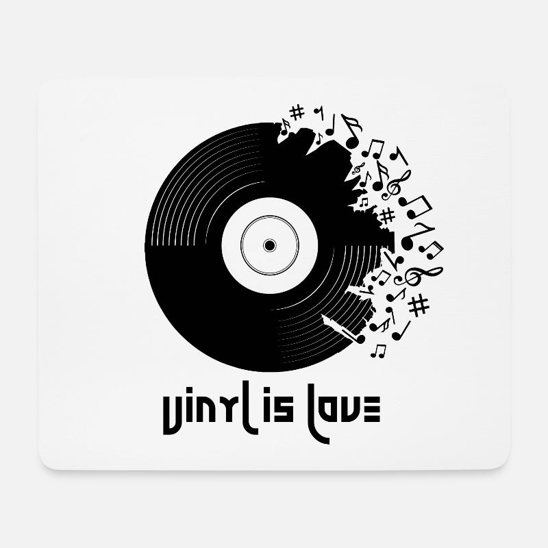 Vinyl is Love - Mousepad (Querformat) - Weiß