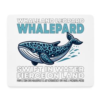 SWIFT IN WATER FIERCE ON LAND - WHALE AND LEOPARD - Mouse Pad (horizontal) - white - Front