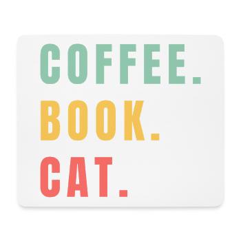COFFEE BOOK CAT - Mousepad (Querformat) - Weiß - Vorne
