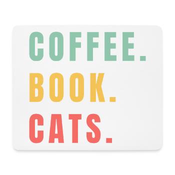 COFFEE BOOK CATS - Mousepad (Querformat) - Weiß - Vorne