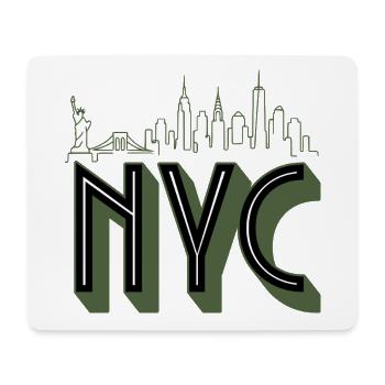 NYC Skyline Silhouette - Mouse Pad (horizontal) - white - Front