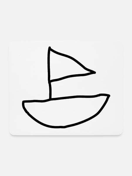 Segelschiff - Mousepad (Querformat) - Weiß