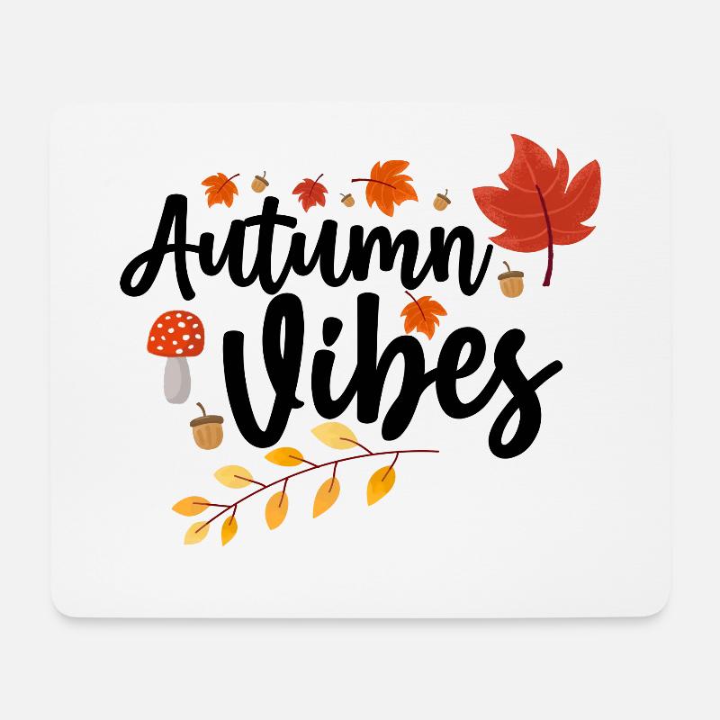 Herbst Vibes - Mousepad (Querformat) - Weiß