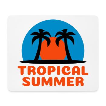 Tropical summer (Sonne, Himmelsgewölbe, Palmen) - Mousepad (Querformat) - Weiß - Vorne