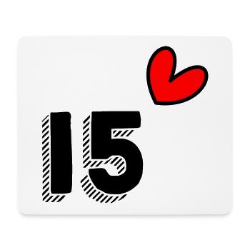 15. 15 ANS. 15e ANNIVERSAIRE. ANNIVERSAIRE 15 ANS. - Tapis de souris (format paysage) - blanc - Devant