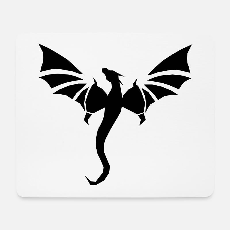 Schwarzer Drache - Mousepad (Querformat) - Weiß