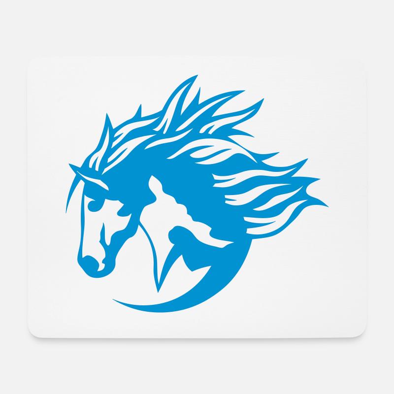 Pferd Logo Reiten Verein Sport Pferde - Mousepad (Querformat) - Weiß