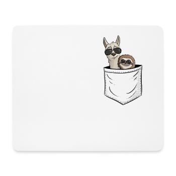 Sunglasses sloth & llama in bag gift - Mouse Pad (horizontal) - white - Front
