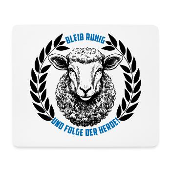 Schaf bleib ruhig und folge der Herde - Mousepad (Querformat) - Weiß - Vorne
