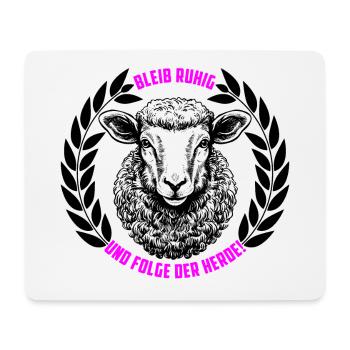 Schaf bleib ruhig und folge der Herde - Mousepad (Querformat) - Weiß - Vorne
