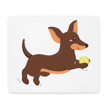 Dackel Welpe - Mousepad (Querformat) - Weiß - Vorne