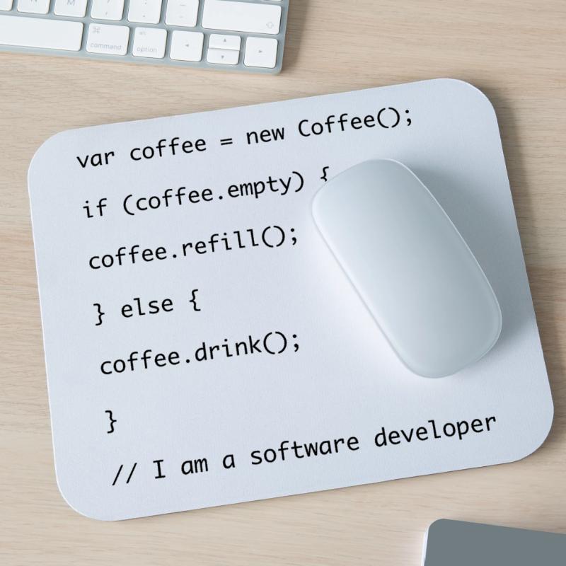 Recharge de café code Javascript Tapis de souris (format paysage)