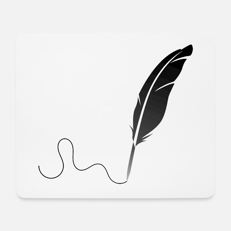 Feder - Mousepad (Querformat) - Weiß