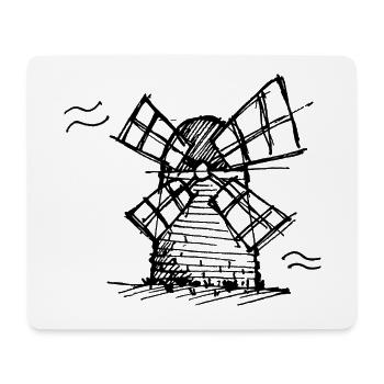 Moulin à vent - Tapis de souris (format paysage) - blanc - Devant