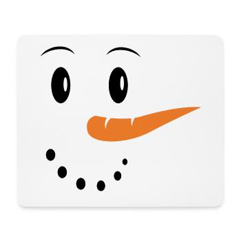 Bonhomme de neige visage cadeau neige noel - Tapis de souris (format paysage) - blanc - Devant