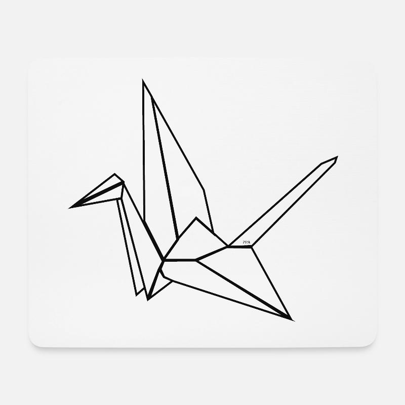 Origami crane - Mouse Pad (horizontal) - white