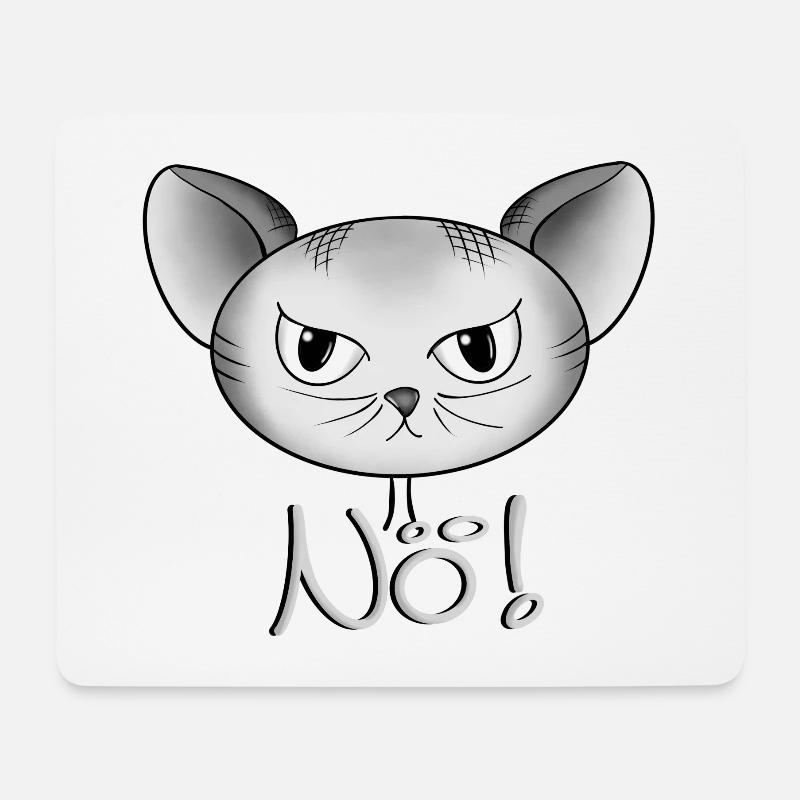 Katze Nö - Mousepad (Querformat) - Weiß