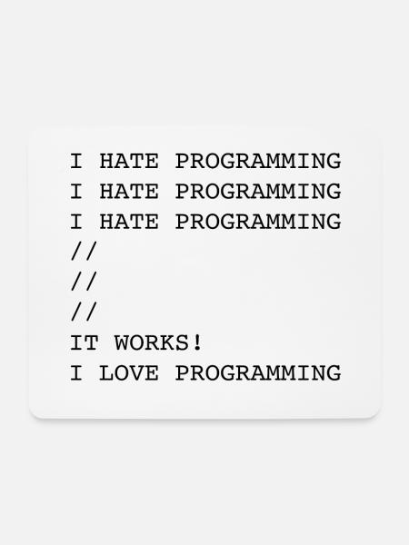 I Hate Programming - Mousepad (Querformat) - Weiß