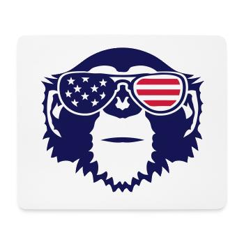 monkey head sunglasses sun color america flag - Mouse Pad (horizontal) - white - Front