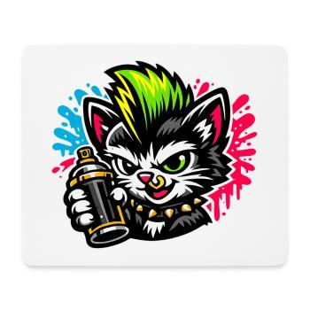 Graffiti Katze Sprühpunk - Mousepad (Querformat) - Weiß - Vorne