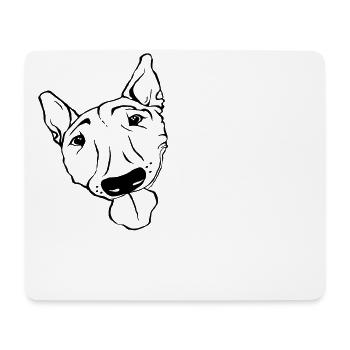 Bullterrier - Tapis de souris (format paysage) - blanc - Devant
