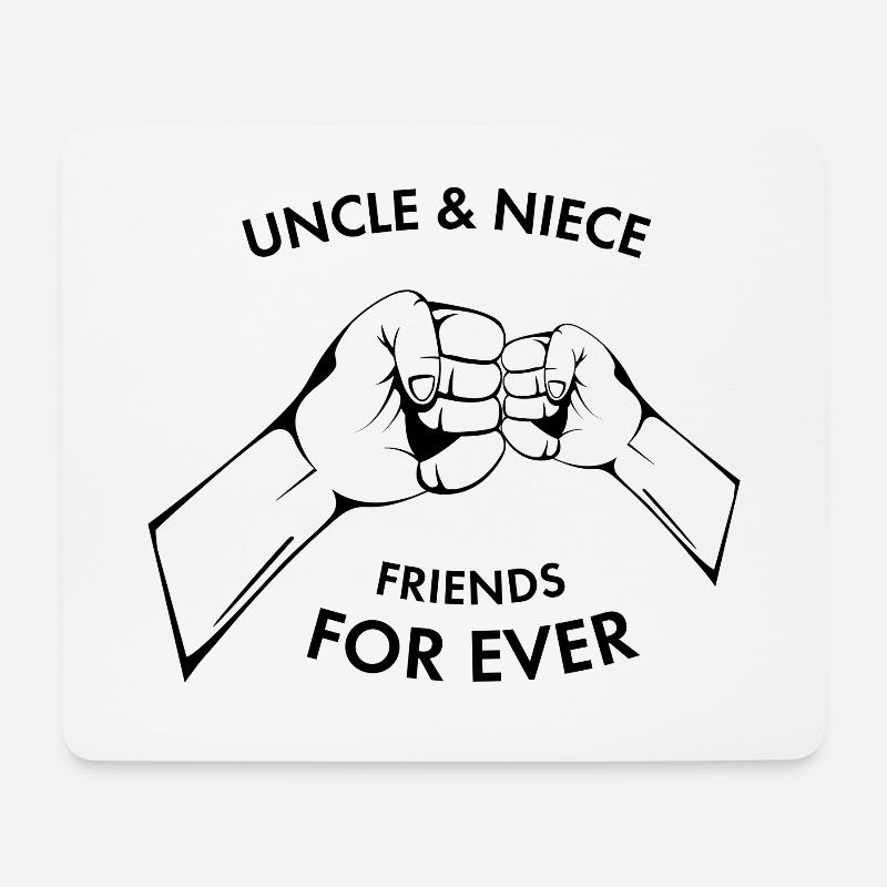 Hands Uncle Niece Black Gift Idea - Mouse Pad (horizontal) - white