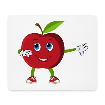 Apfel Dabbing tanzender Vegan Geschenk - Mousepad (Querformat) - Weiß - Vorne