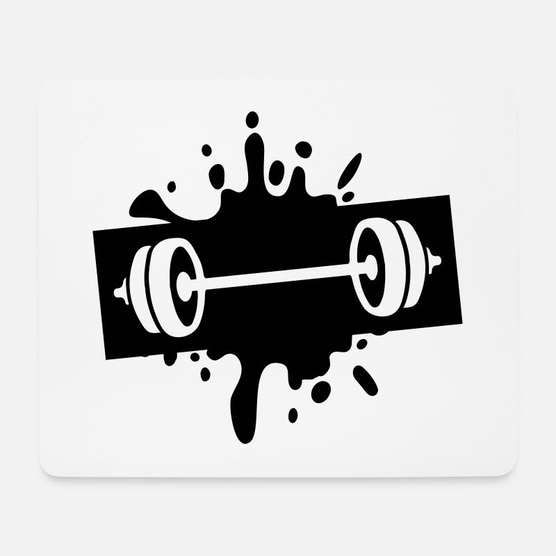 hantel symbol icon - Mousepad (Querformat) - Weiß