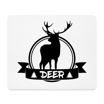 Hirsch - Deer / Naturschutz - Tierfreund - Tapis de souris (format paysage) - blanc - Devant