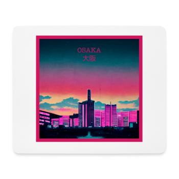 Retro Vaporwave Stadt Osaka ästhetisch Poster - Mousepad (Querformat) - Weiß - Vorne