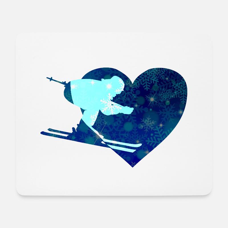 Skifahrer Skiurlaub - Mousepad (Querformat) - Weiß