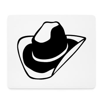 chapeau cowboy western - Tapis de souris (format paysage) - blanc - Devant