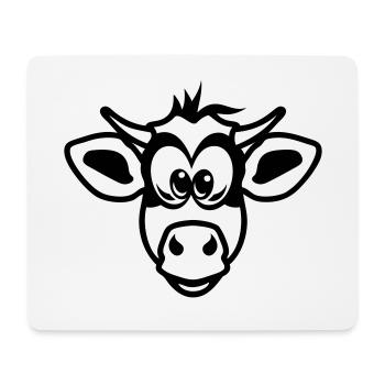 Kopf Kuh Cartoon Tier Kind 17 - Mousepad (Querformat) - Weiß - Vorne