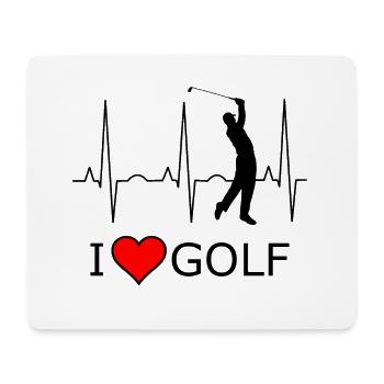 I love Golf Black Red Heart - Mouse Pad (horizontal) - white - Front