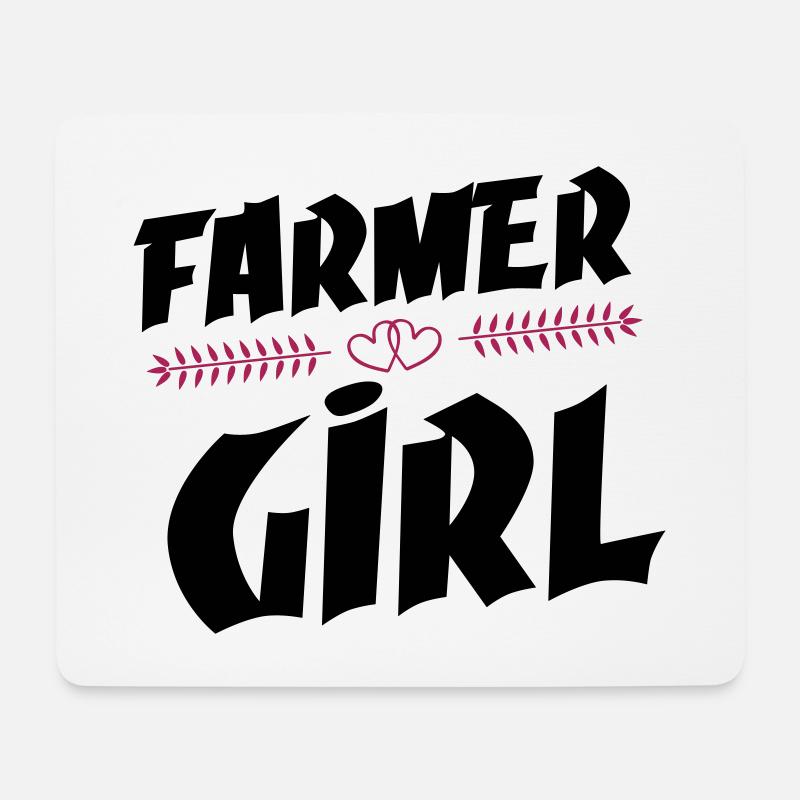 farmerin girl herz - Mousepad (Querformat) - Weiß